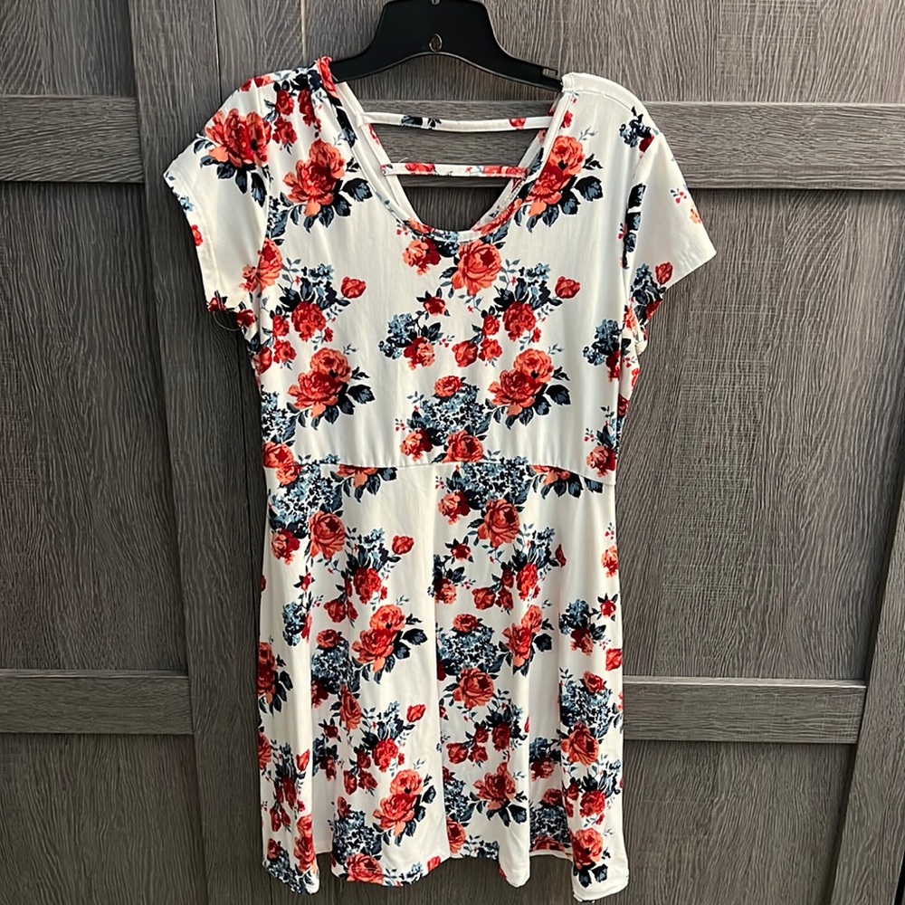 White floral midi dress